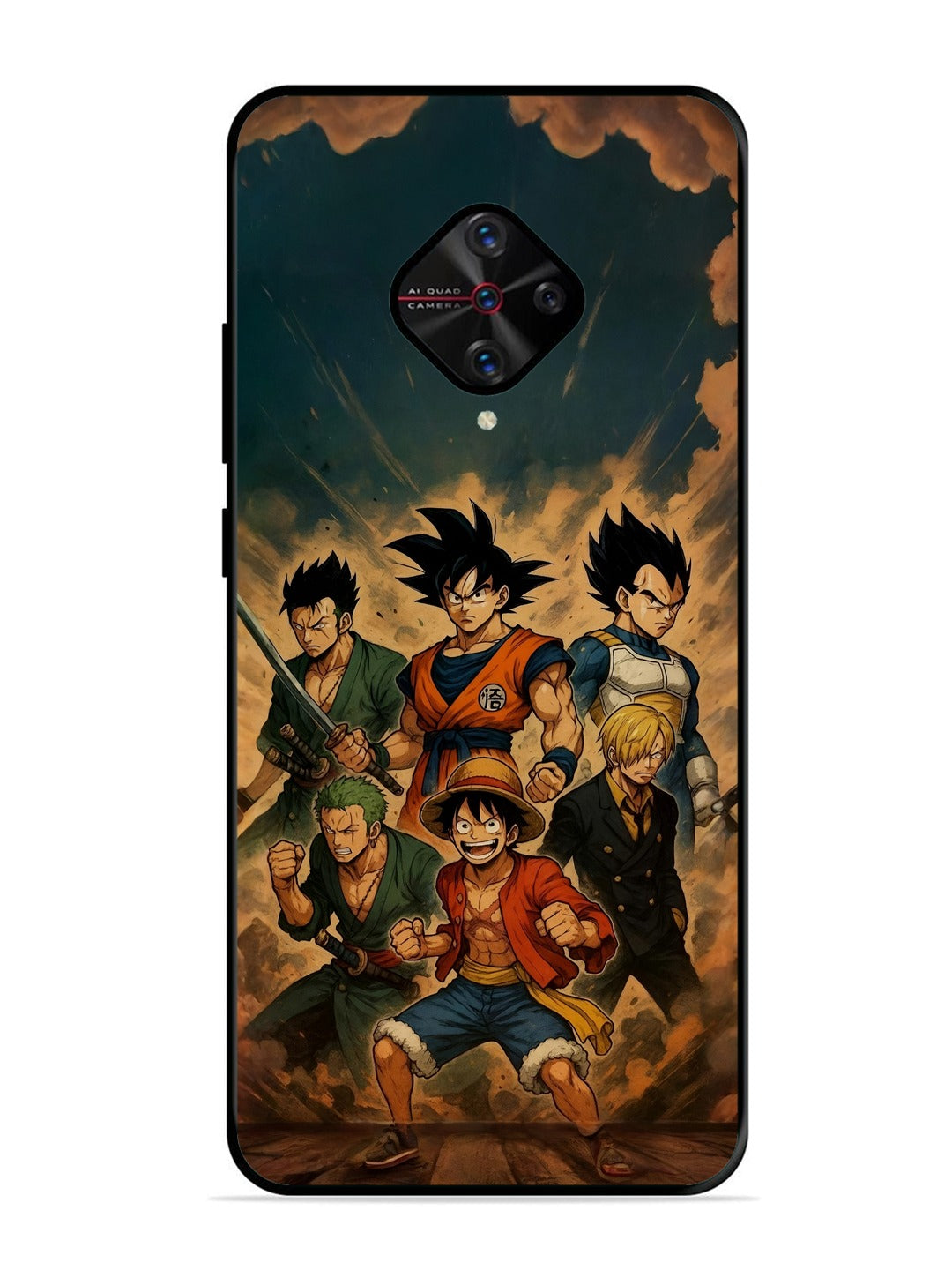 Vivo S1 Pro OnePiece n Dragon Ball Z in one team