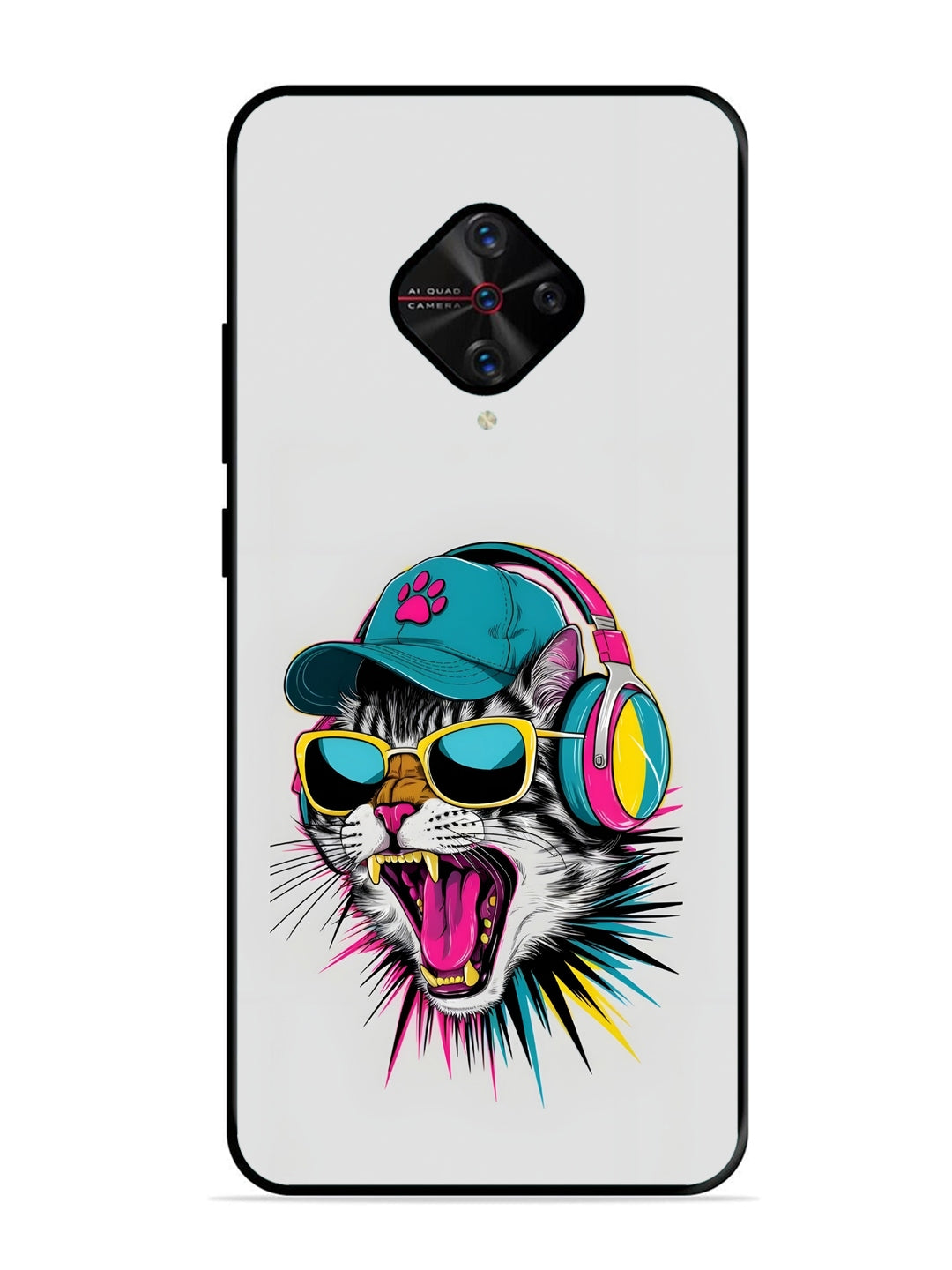 Vivo S1 Pro Neon Pop Art DJ Cat Vibe