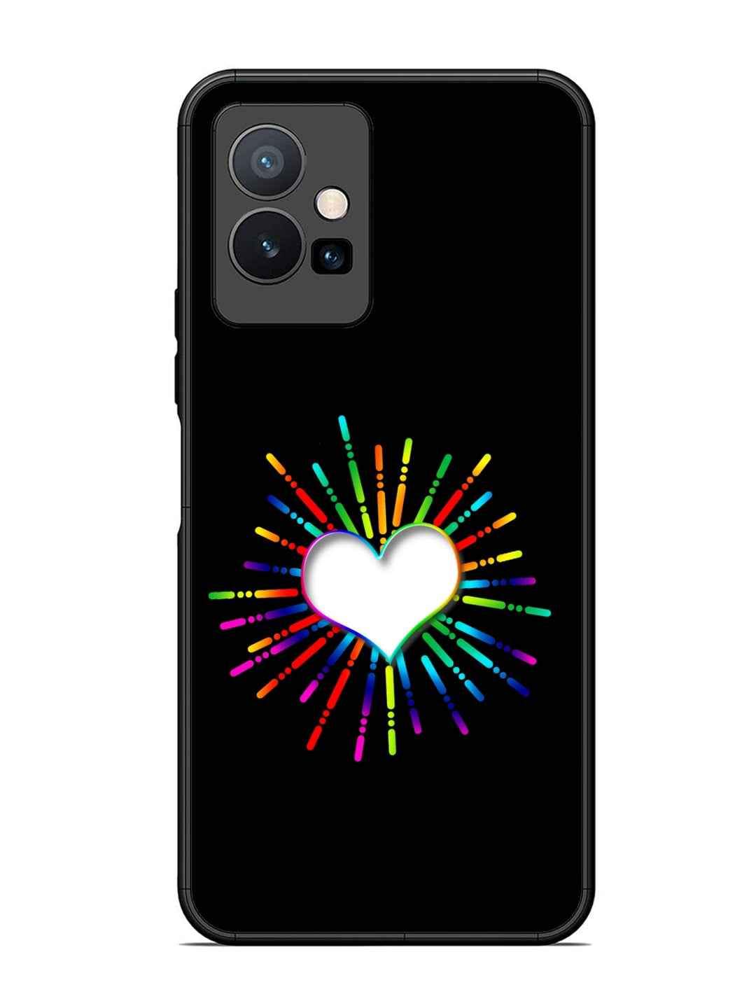 Vivo T1 5G Colourful Heart on Black