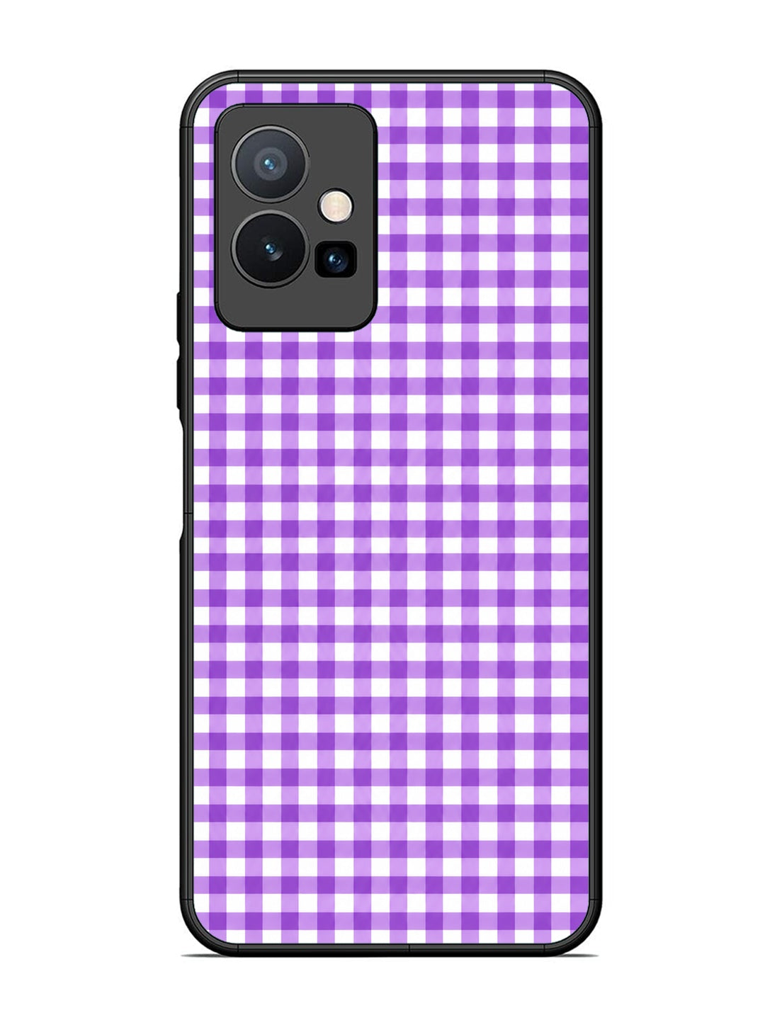 Vivo T1 5G Gingham Checks purple