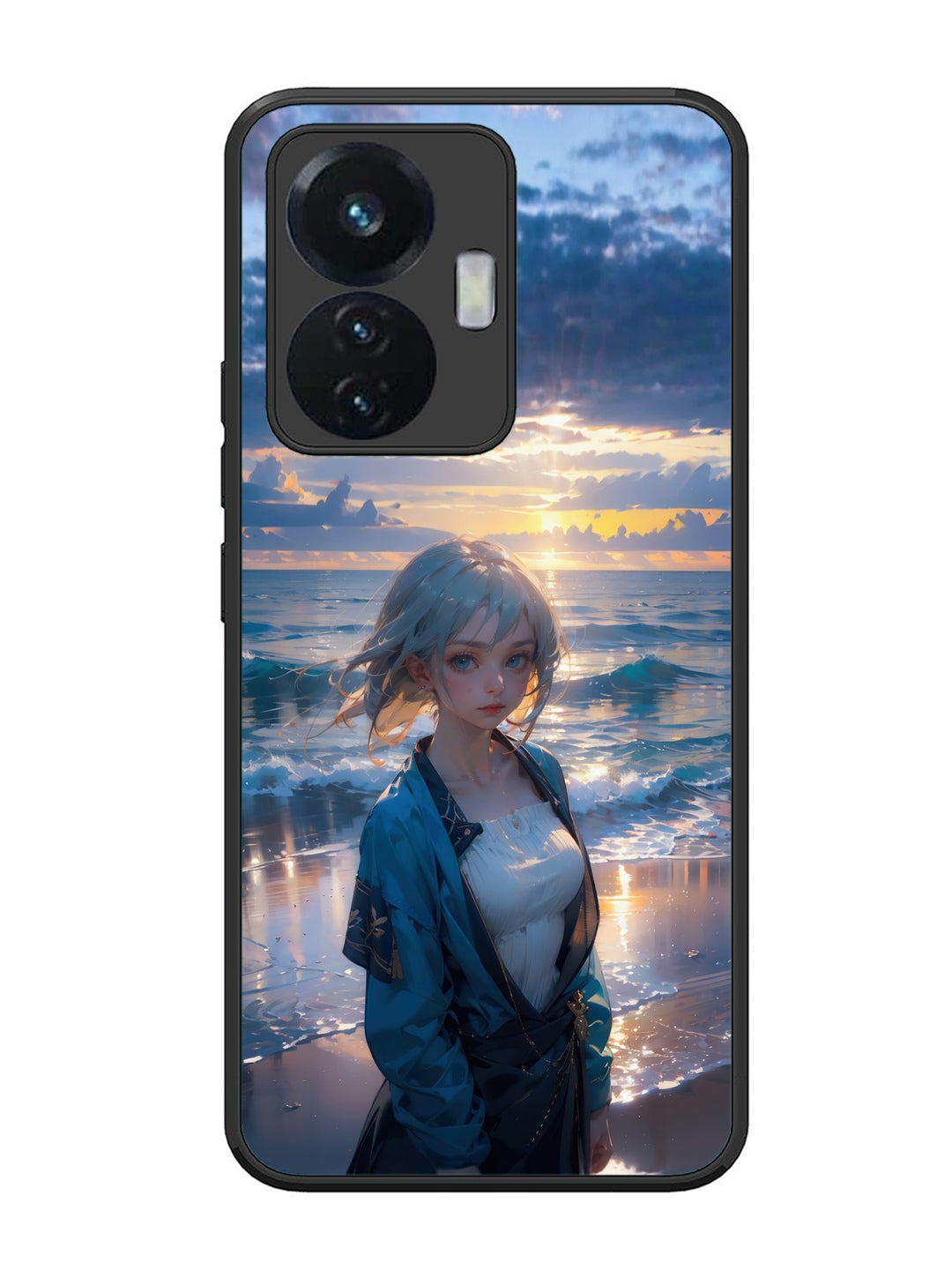Vivo T1 44W Anime Girl Beach Ocean Waves