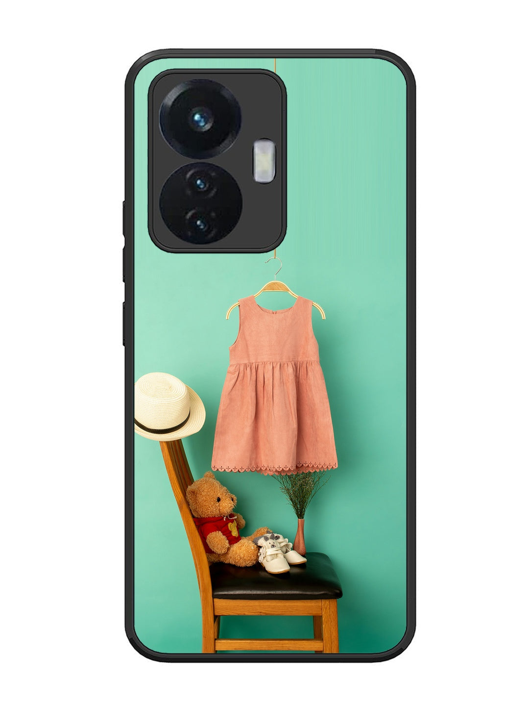 Vivo T1 44W Trendy dress for girl near toy bear