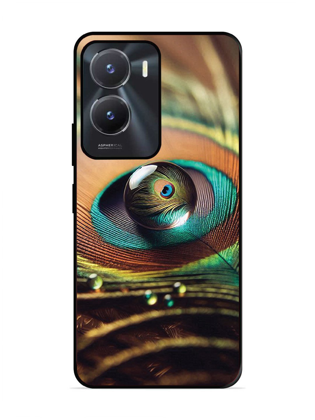 Vivo Y16 Water Drop On Peacock Feather