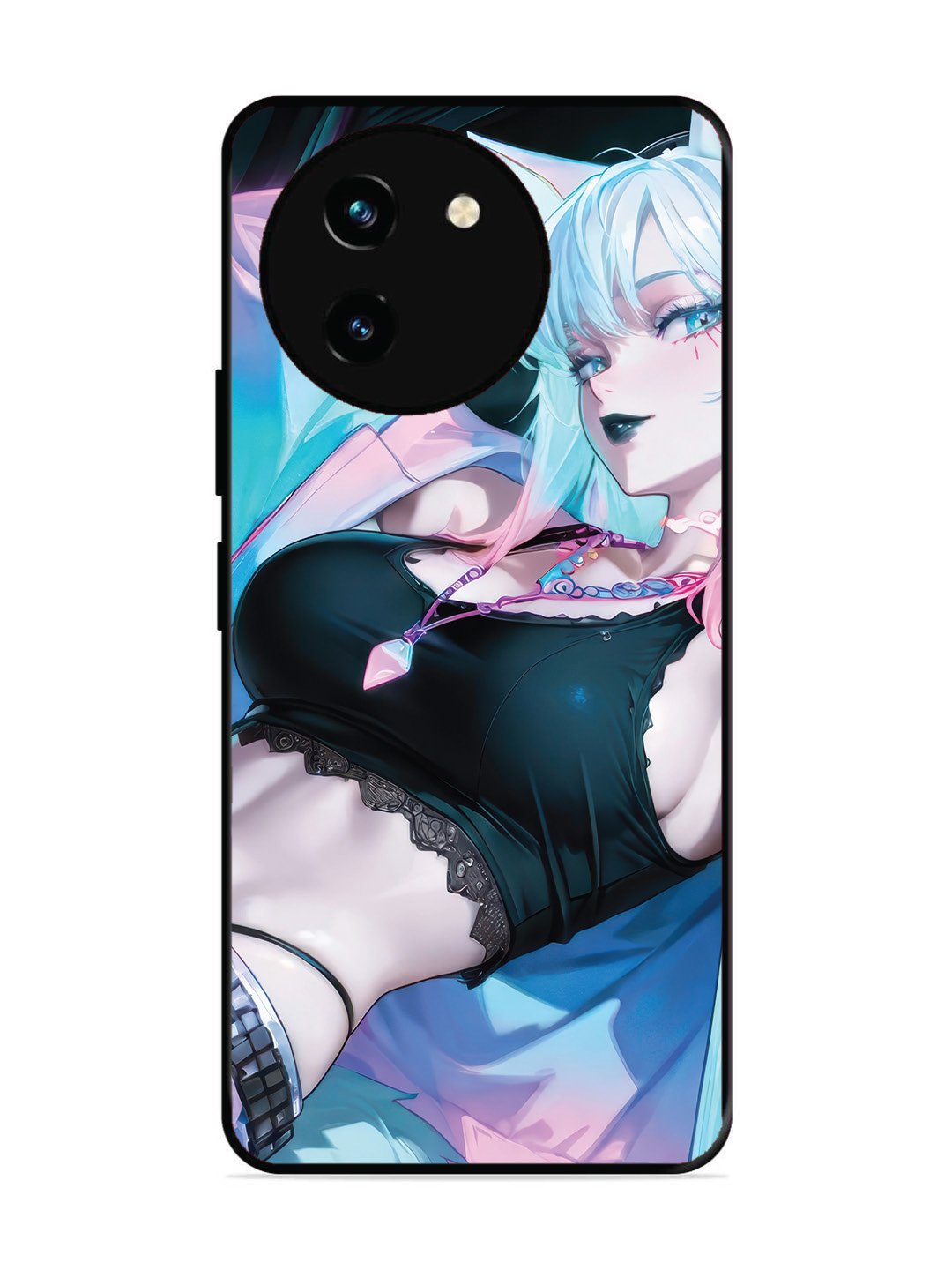 Vivo Y200i anime girl fox headpohone white Hair