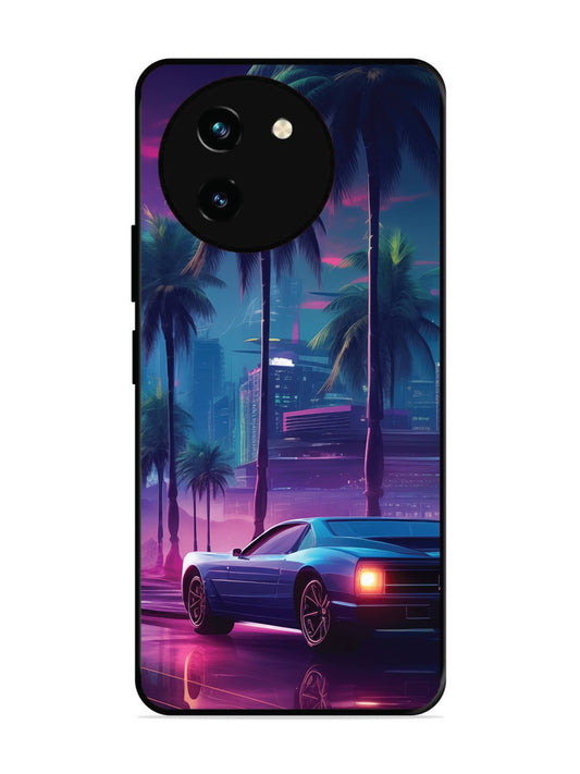 Vivo T3x 5G sunset-sports-car-city-palm-trees