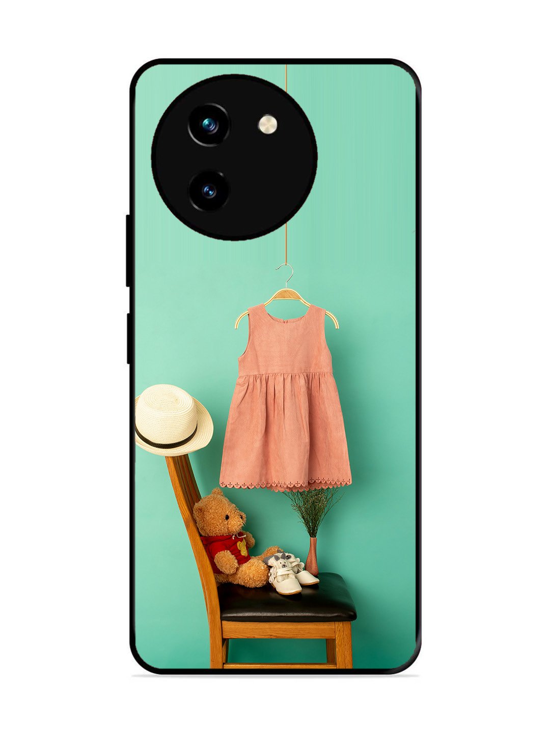 Vivo Y200i Trendy dress for girl near toy bear