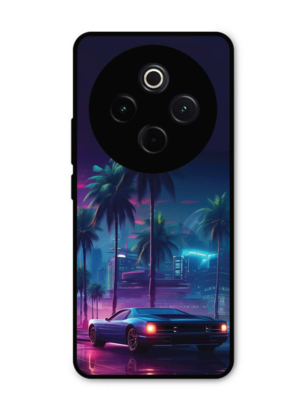 Vivo T4 5G sunset-sports-car-city-palm-trees