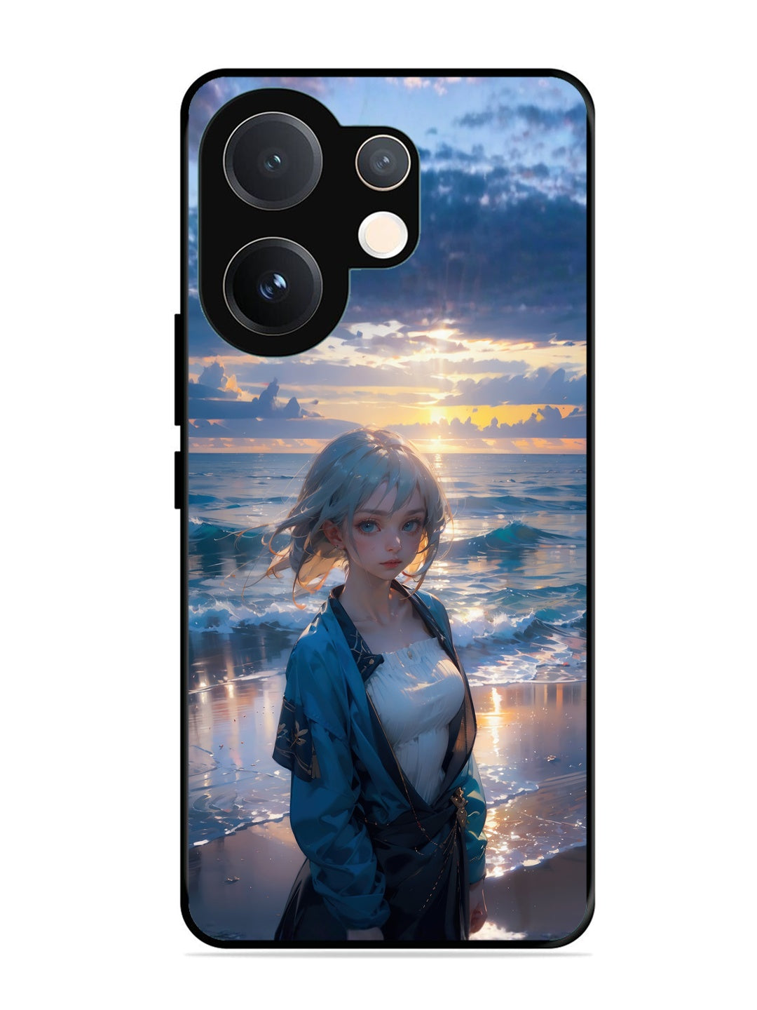 Vivo T4 Pro 5G Anime Girl Beach Ocean Waves