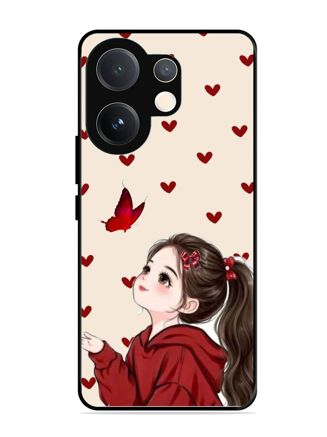 Vivo T4 Pro 5G Beautiful girl with red butterfly