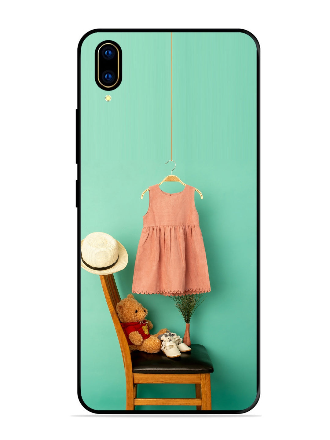 Vivo V11 Pro Trendy dress for girl near toy bear
