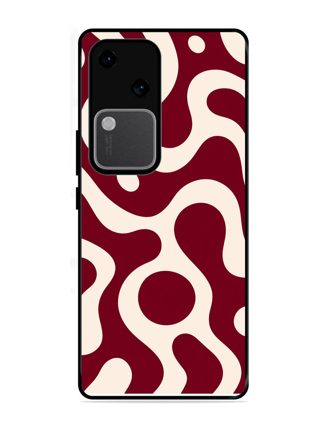 Vivo V30 5G Fluid wave pattern Deep Maroon
