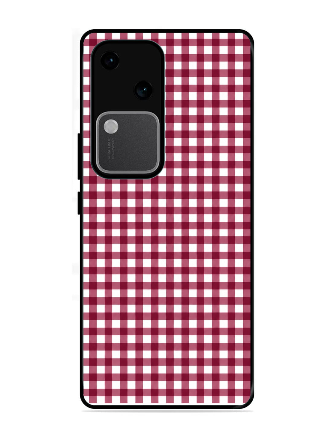 Vivo V30 5G Gingham Checks Wine Red