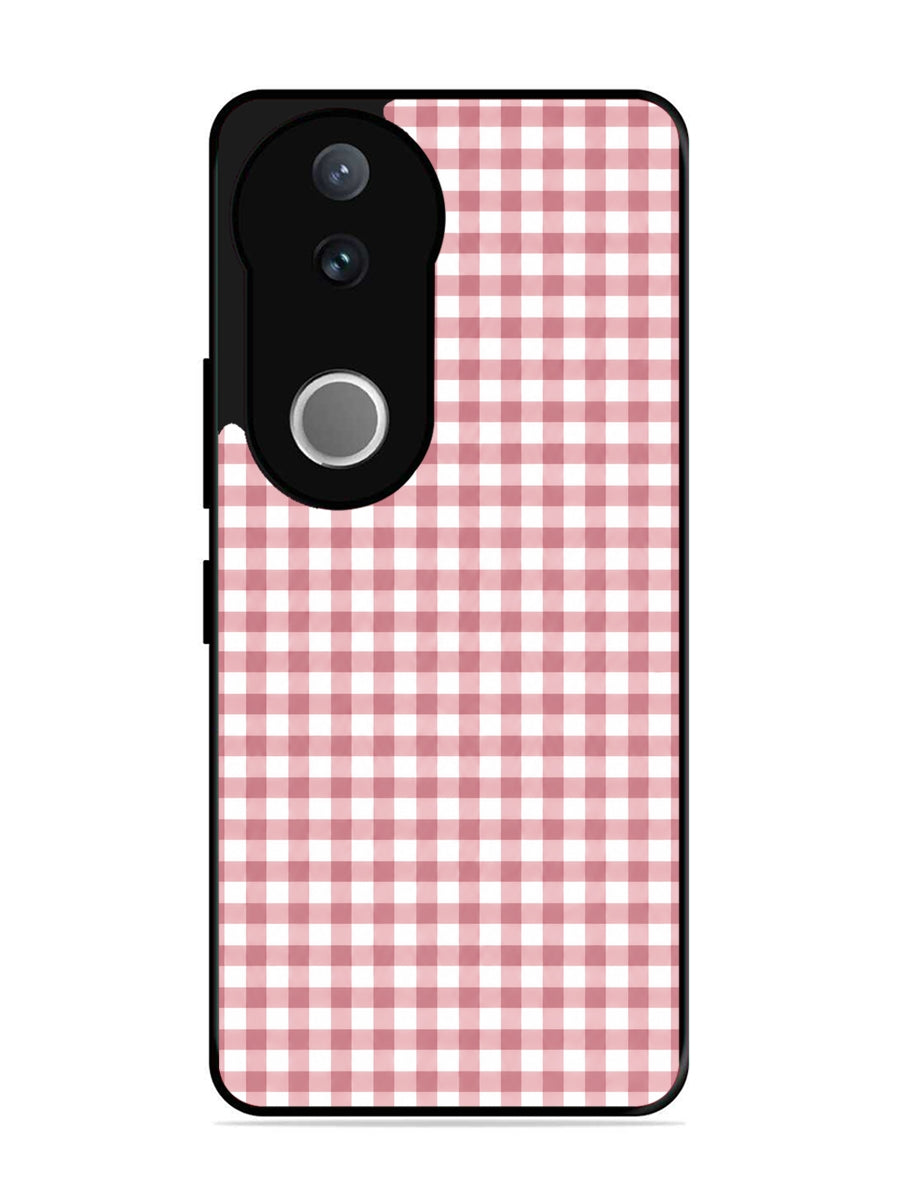Vivo V50 Gingham Checks busty rose