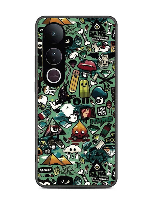 Vivo V50 Lite Pop Art Doodle Graffiti Collage