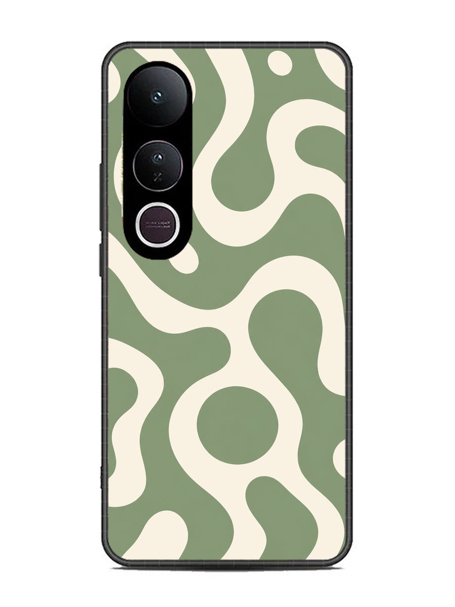 Vivo V50 Lite Fluid wave pattern Dark Sage Green