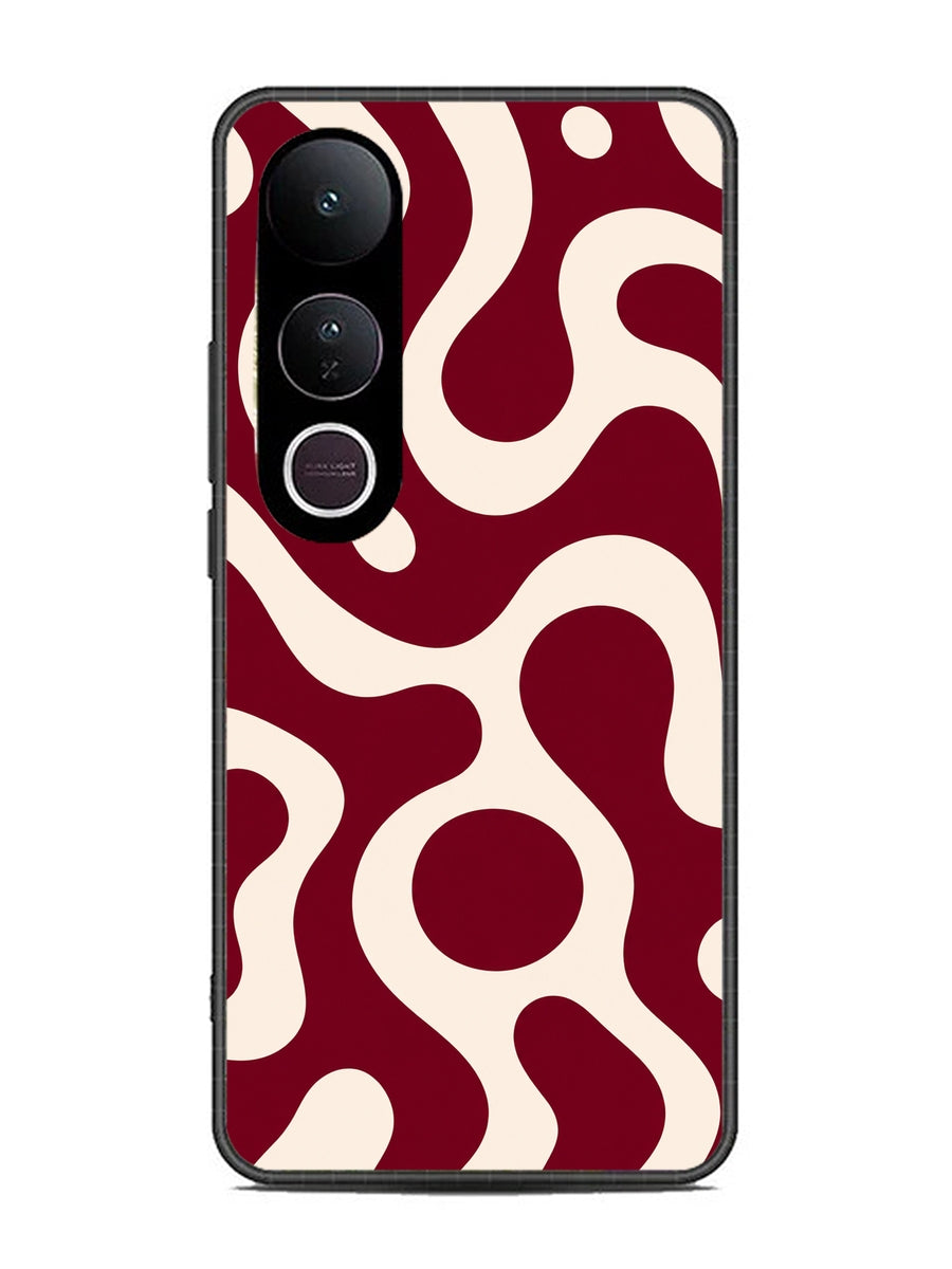 Vivo V50 Lite Fluid wave pattern Deep Maroon