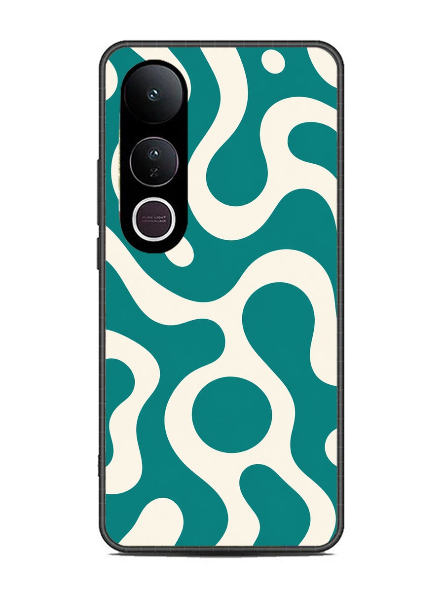 Vivo V50 Lite Fluid wave pattern Teal Green