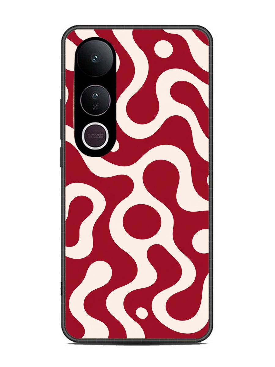 Vivo V50 Lite Fluid wave pattern Wine Red