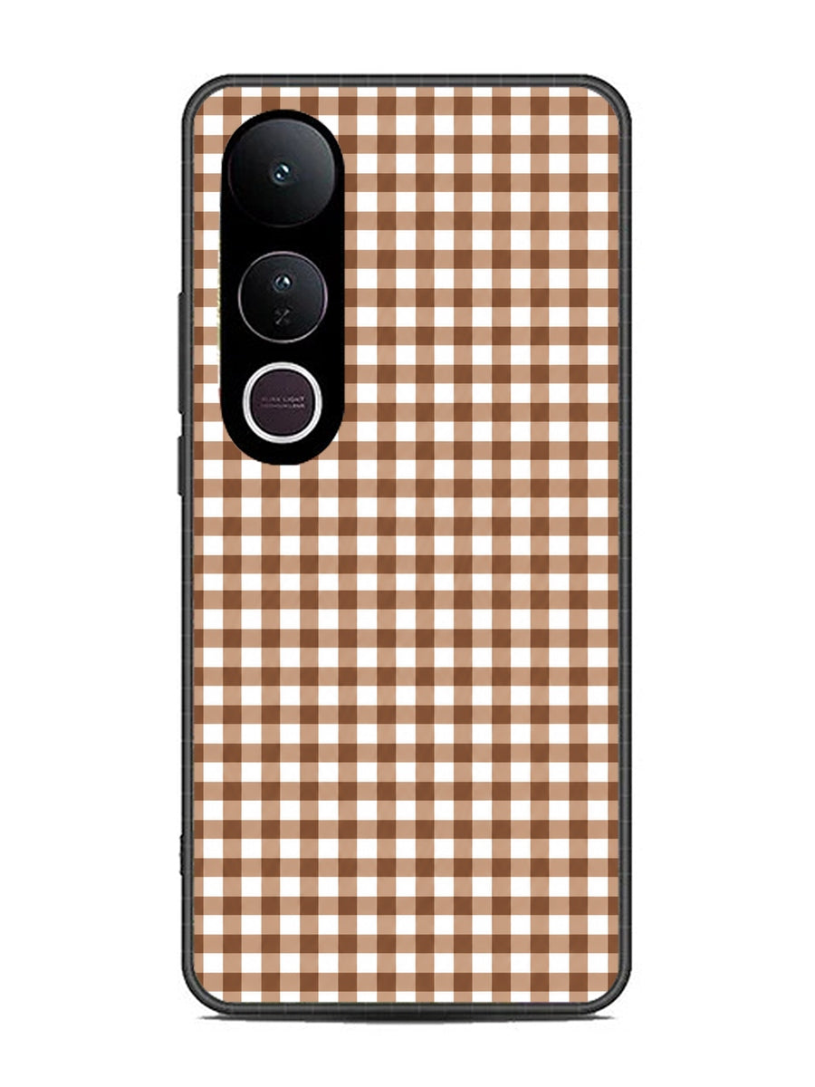 Vivo V50 Lite Gingham Checks Brown