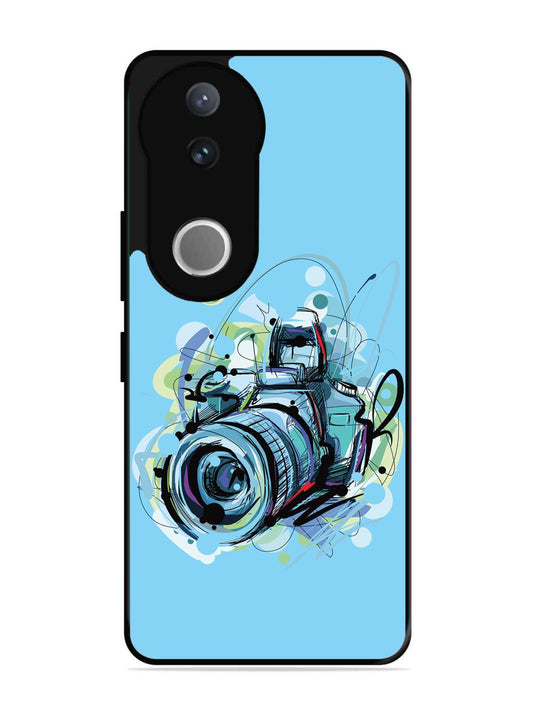 Vivo V50 Camera Blue Background