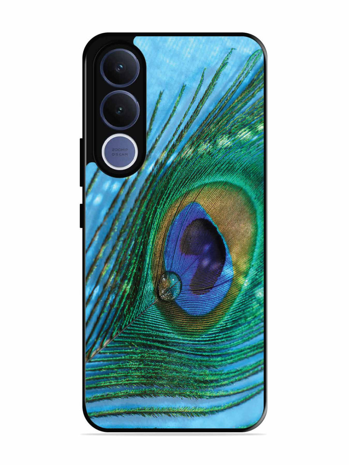 Vivo V70 fe A drop on Peacock Feather