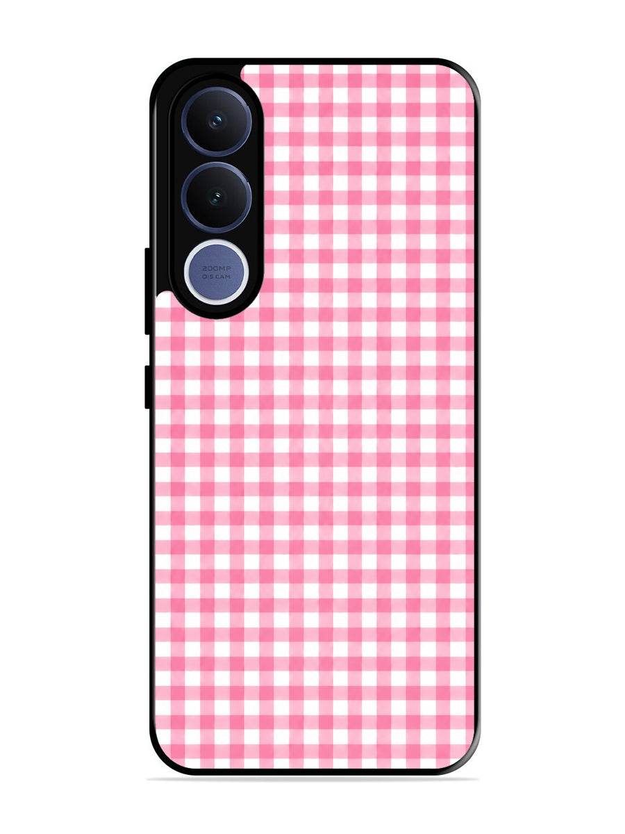 Vivo V70 fe Gingham Checks pink