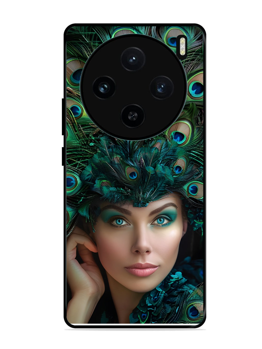 Vivo X100 5G Girl with peacock feather Crown