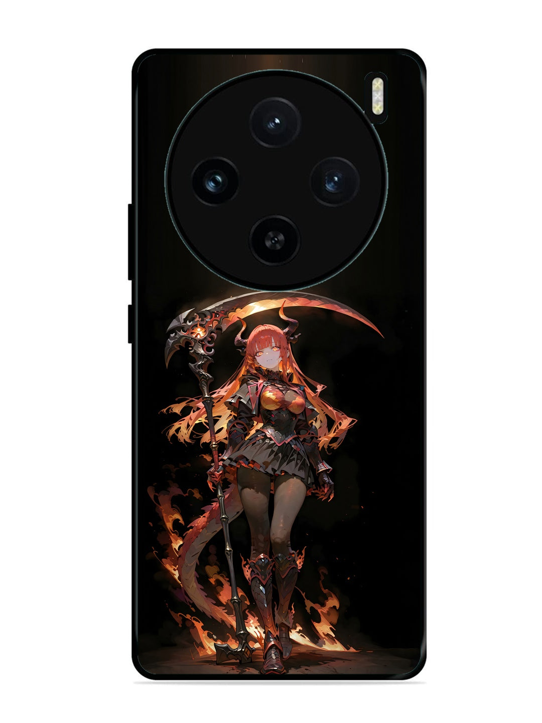 Vivo X100 5G anime-girl-sycthe-red-hair-horn