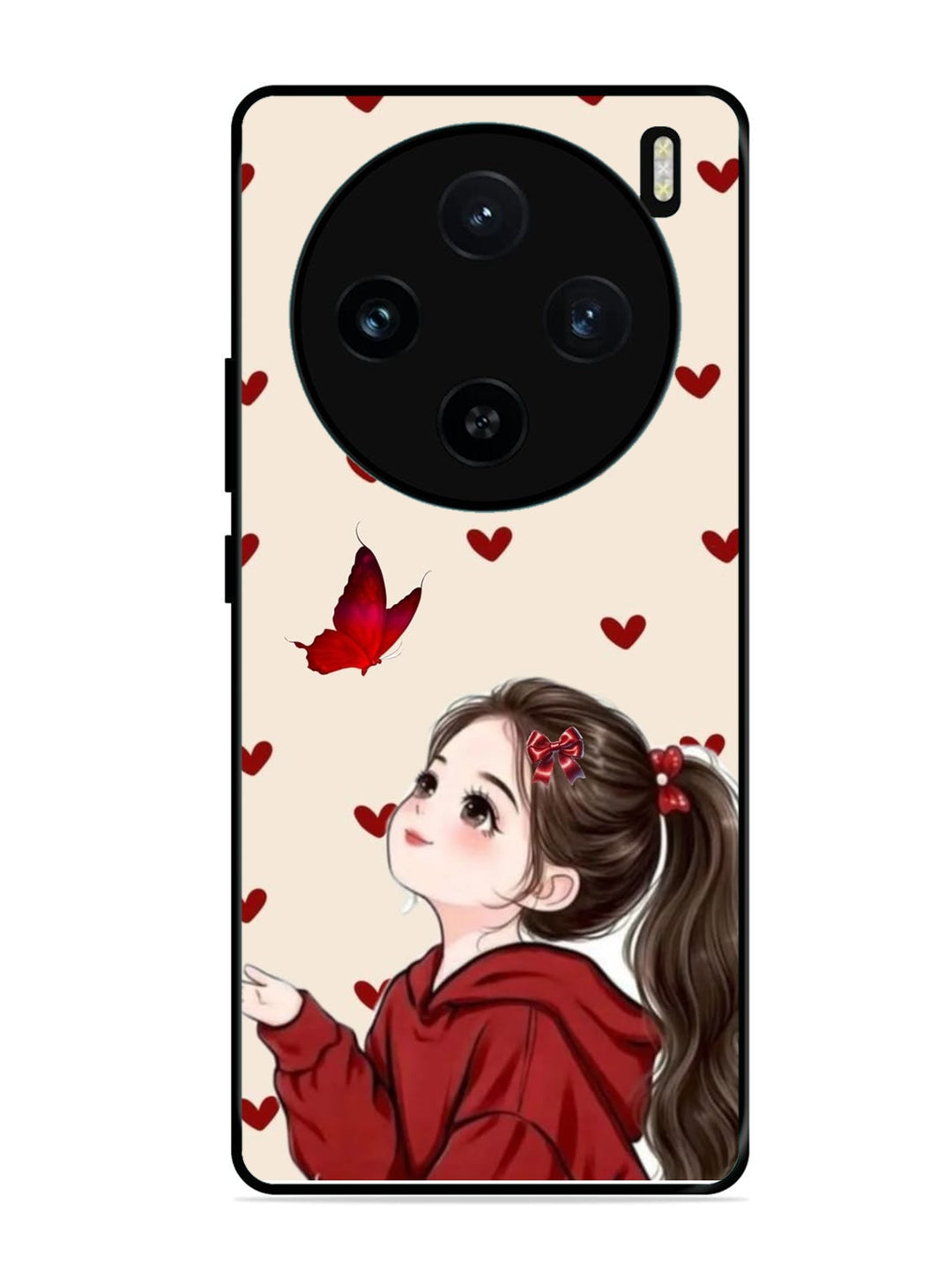Vivo X100 5G Beautiful girl with red butterfly