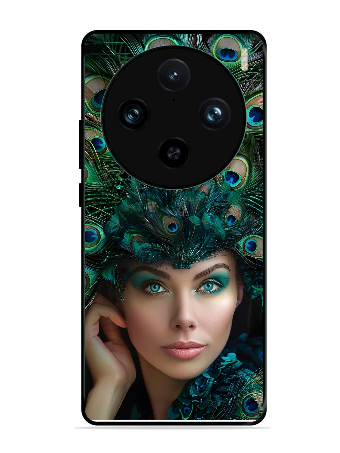 Vivo X100 Pro Girl with peacock feather Crown
