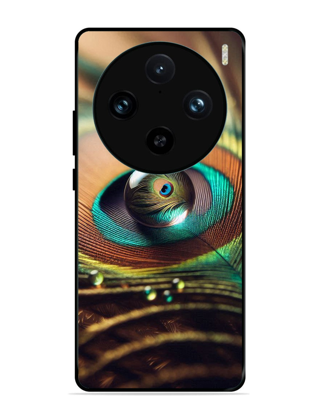 Vivo X100 Pro Water Drop On Peacock Feather
