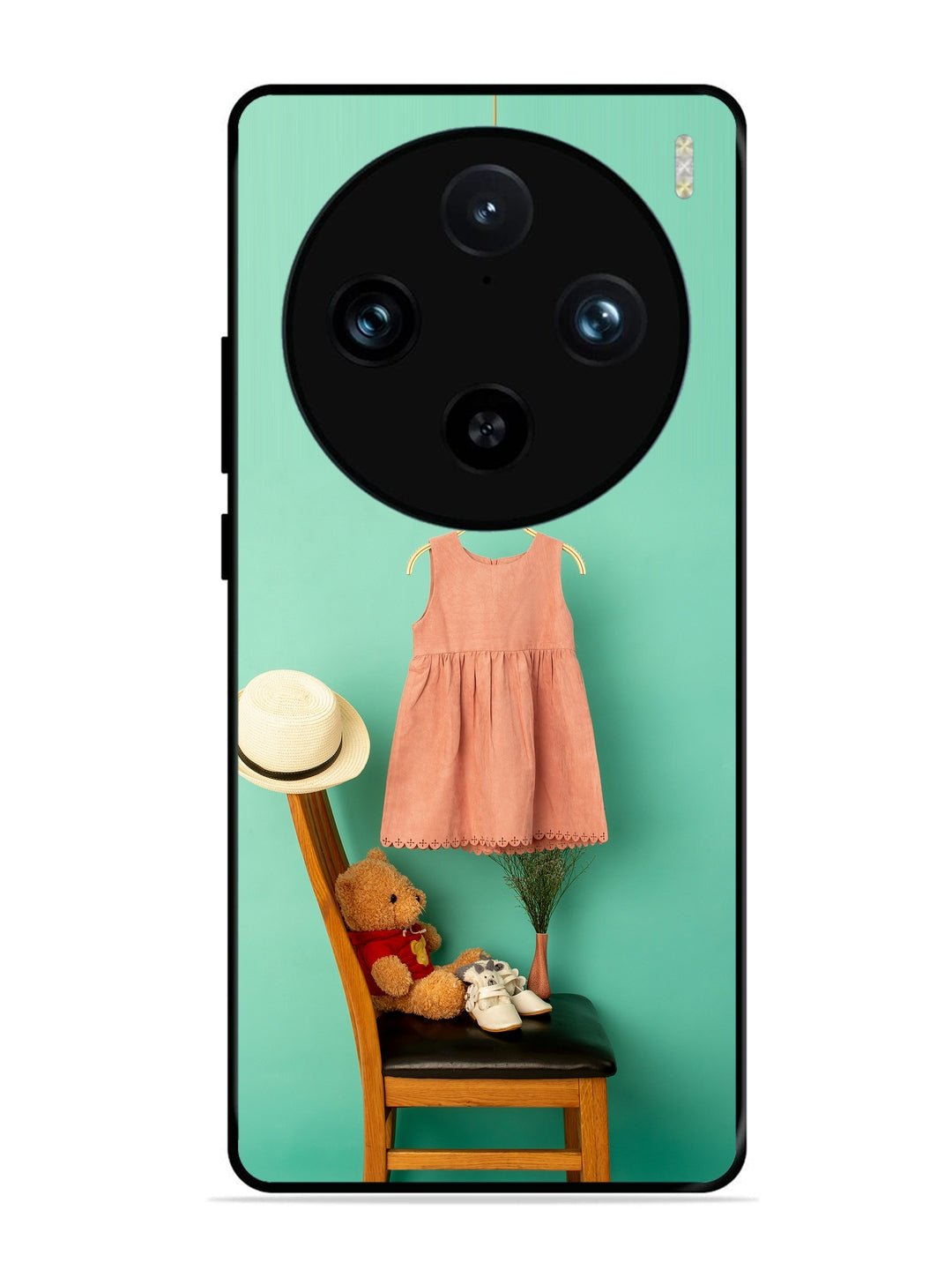 Vivo X100 Pro Trendy dress for girl near toy bear