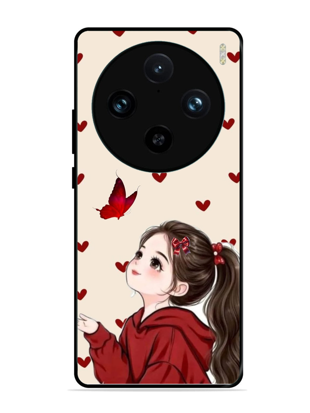 Vivo X100 Pro Beautiful girl with red butterfly