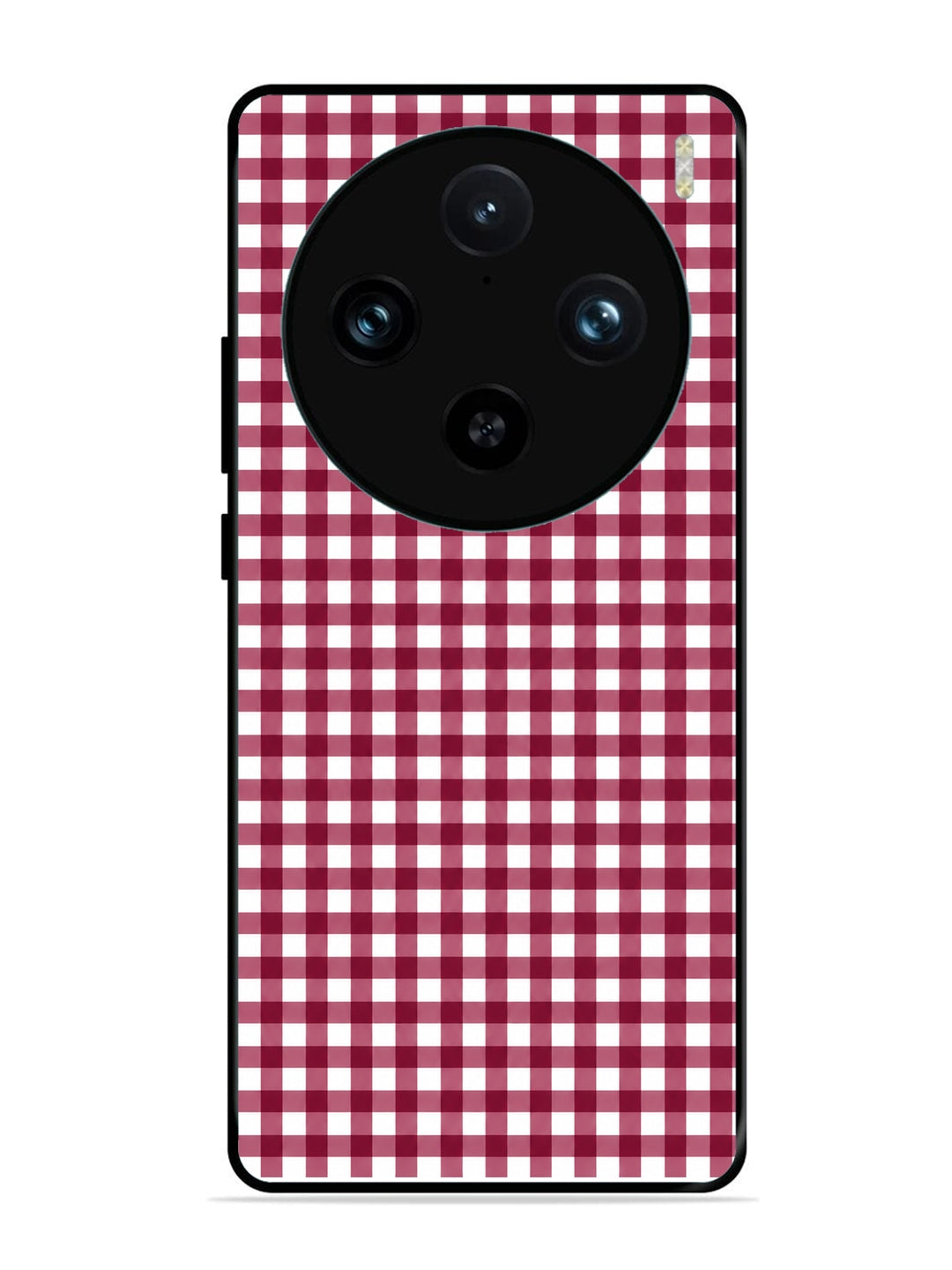 Vivo X100 Pro Gingham Checks Wine Red