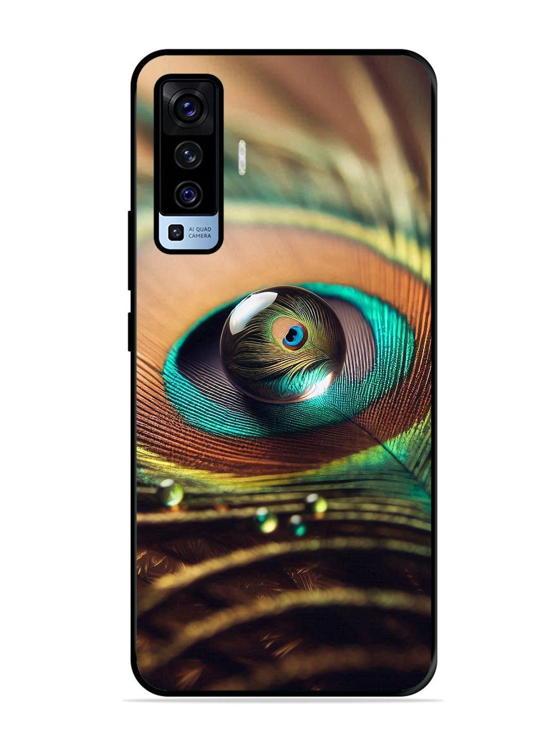 Vivo X50 Water Drop On Peacock Feather