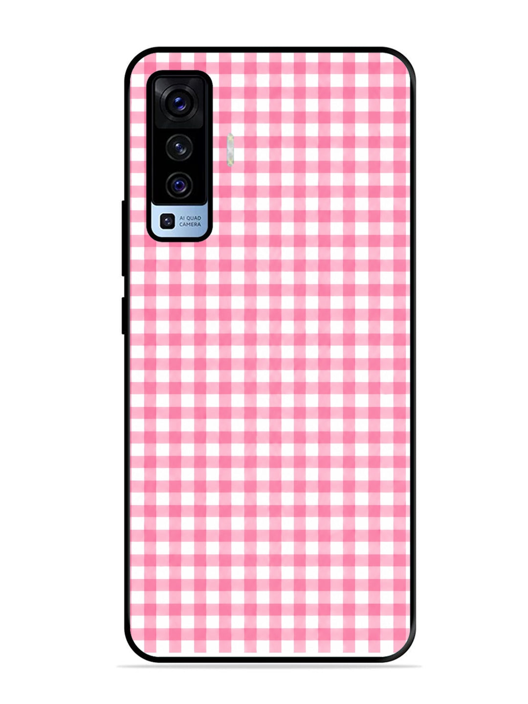 Vivo X50 Gingham Checks pink