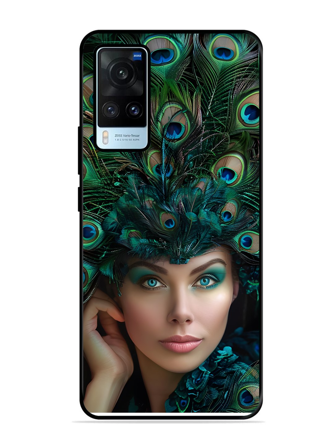 Vivo X60 Girl with peacock feather Crown