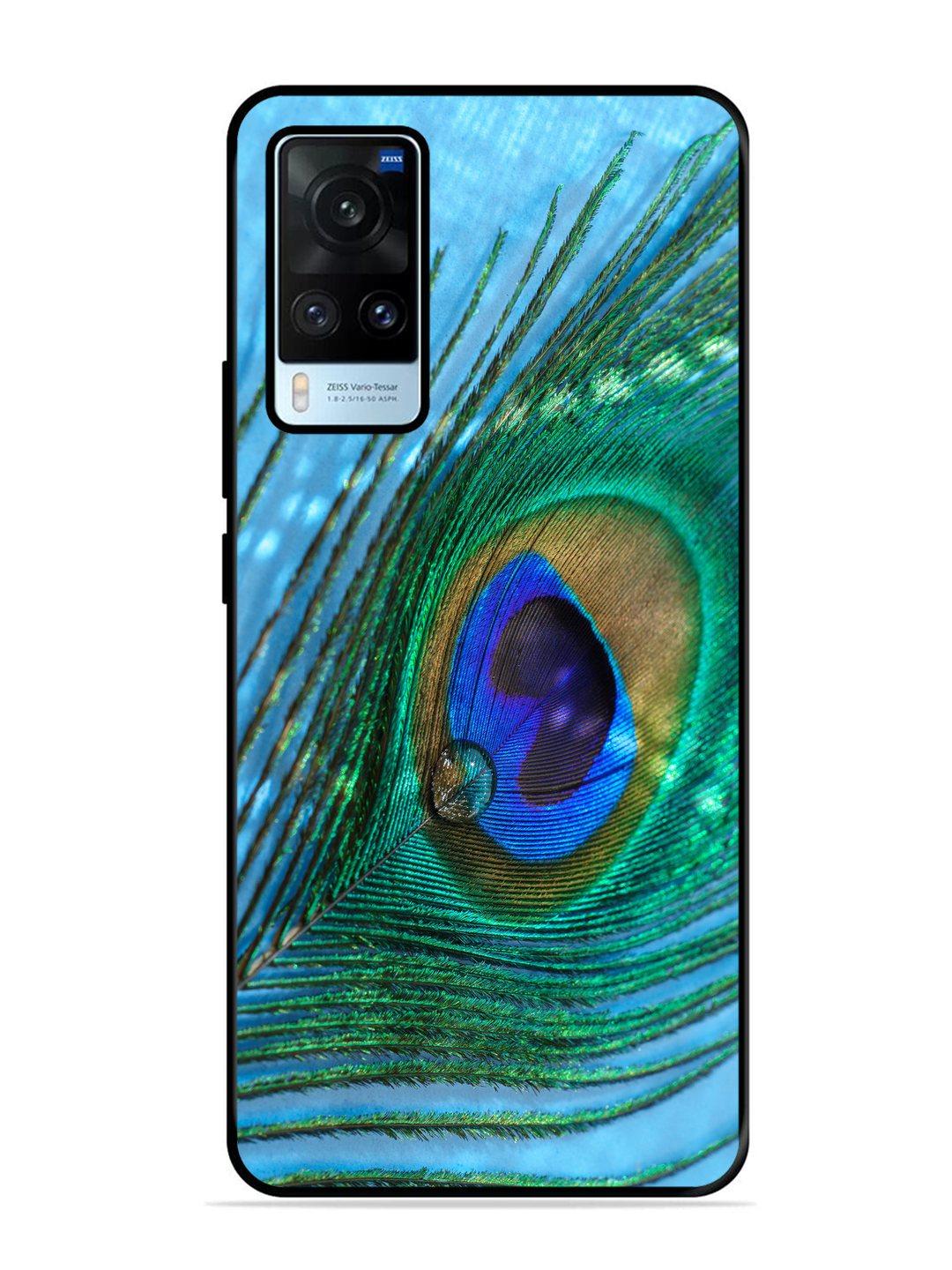 Vivo X60 A drop on Peacock Feather