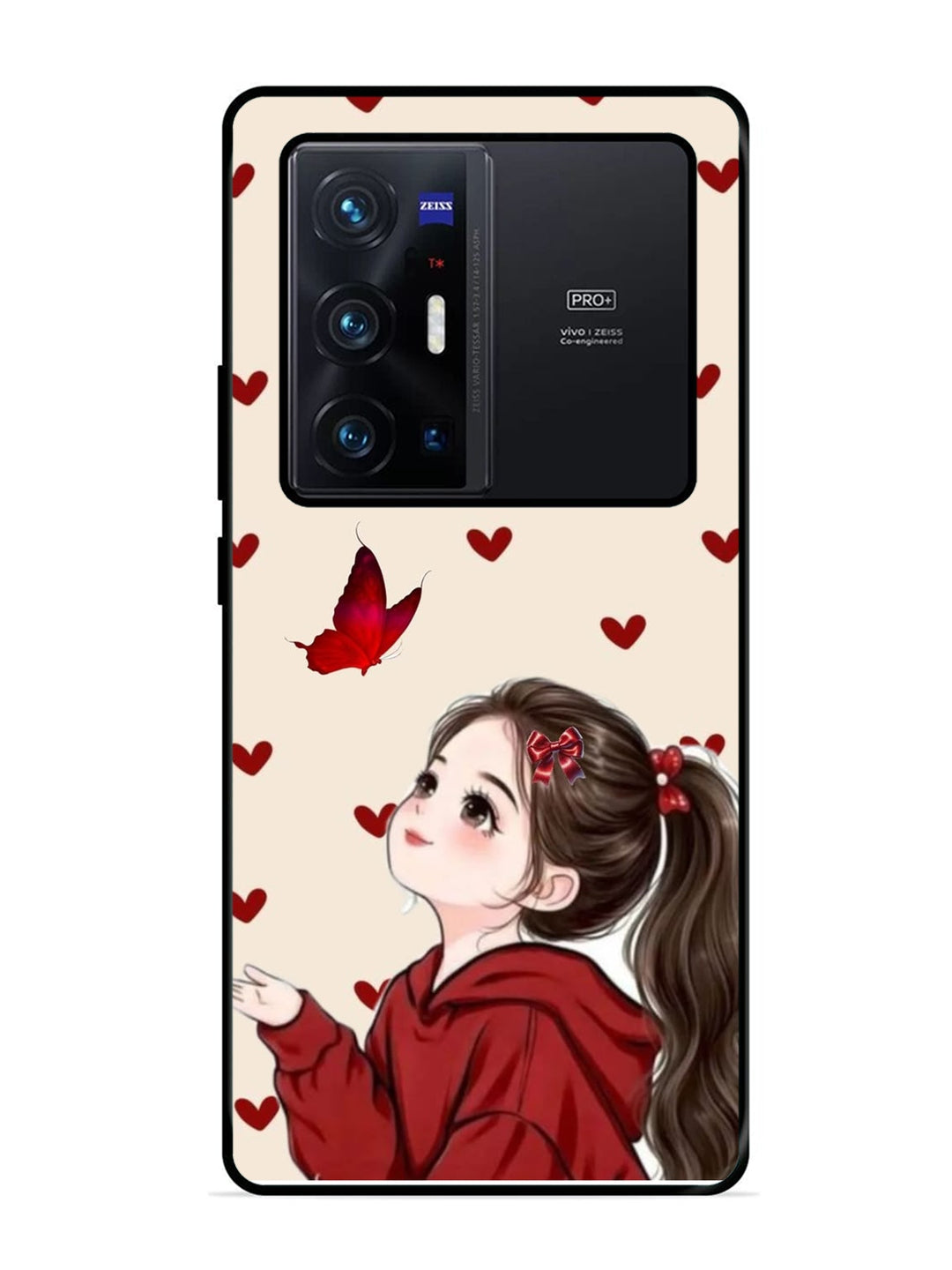 Vivo X70 Pro Plus Beautiful girl with red butterfly