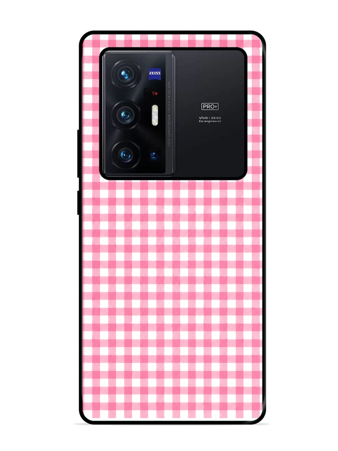 Vivo X70 Pro Plus Gingham Checks pink