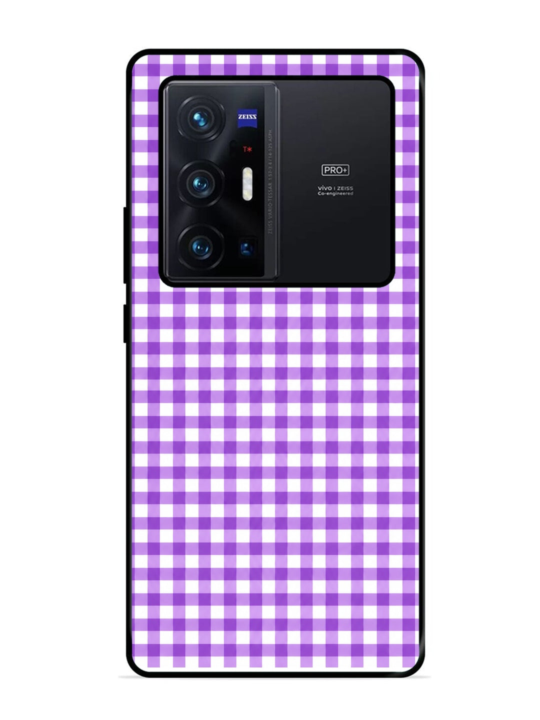 Vivo X70 Pro Plus Gingham Checks purple