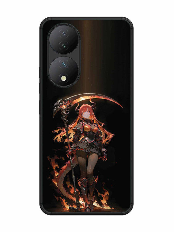 Vivo Y100 5G anime-girl-sycthe-red-hair-horn