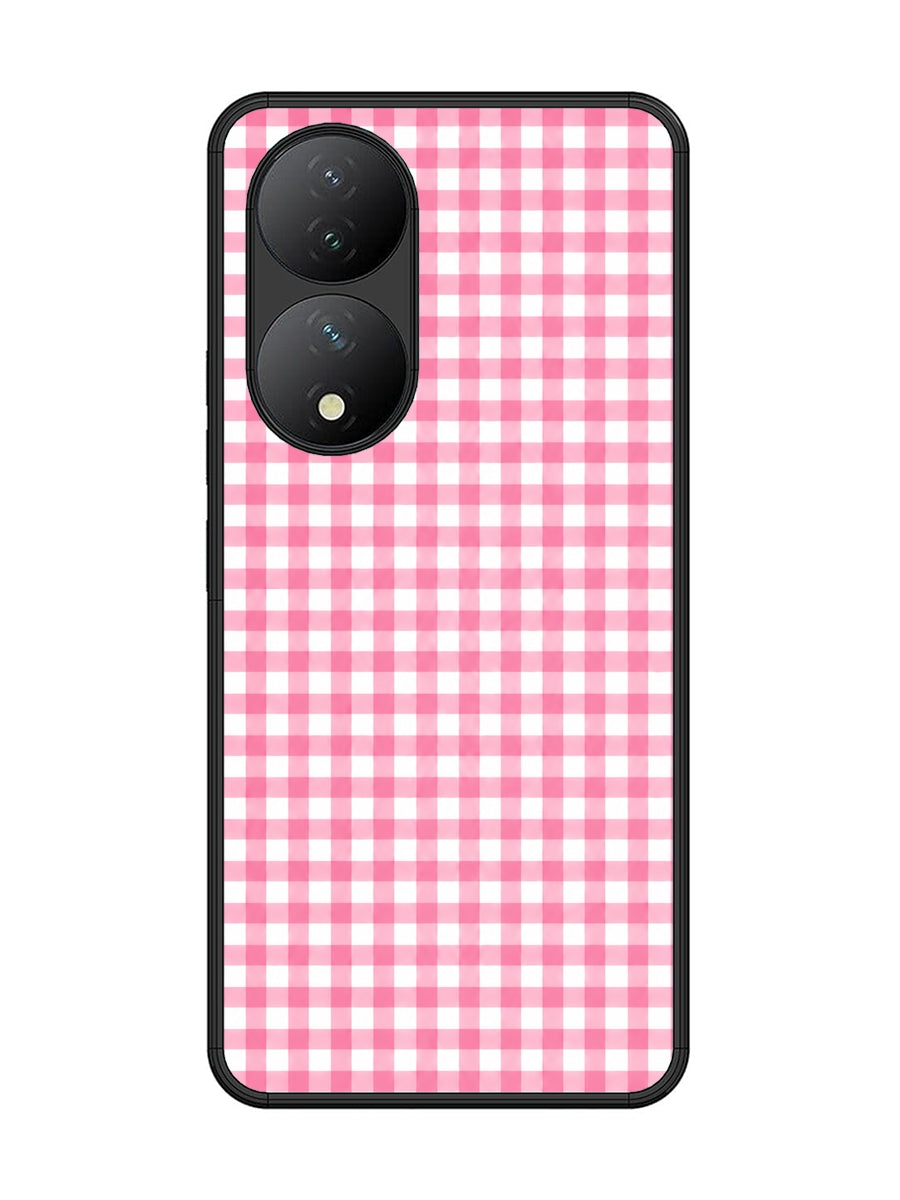 Vivo Y100 5G Gingham Checks pink