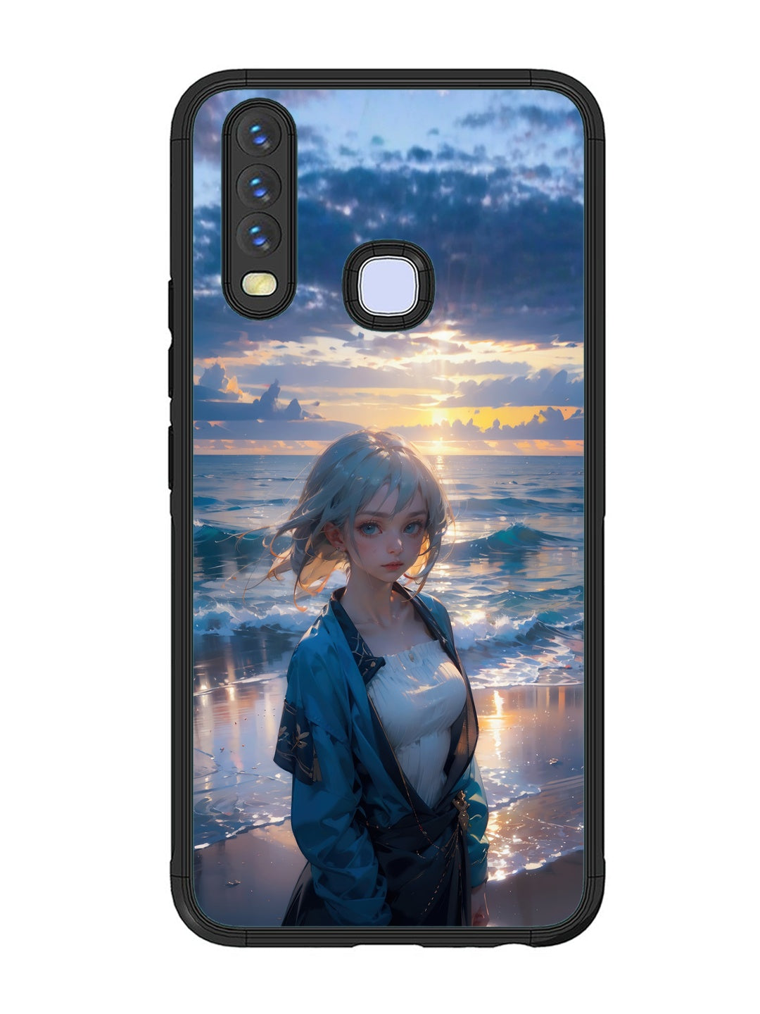 Vivo Y17 Anime Girl Beach Ocean Waves