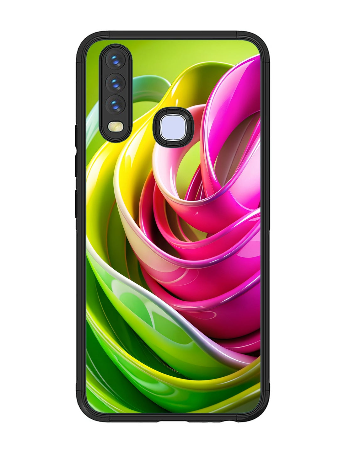 Vivo Y17 Vibrant Swirl Glossy Ribbon Art