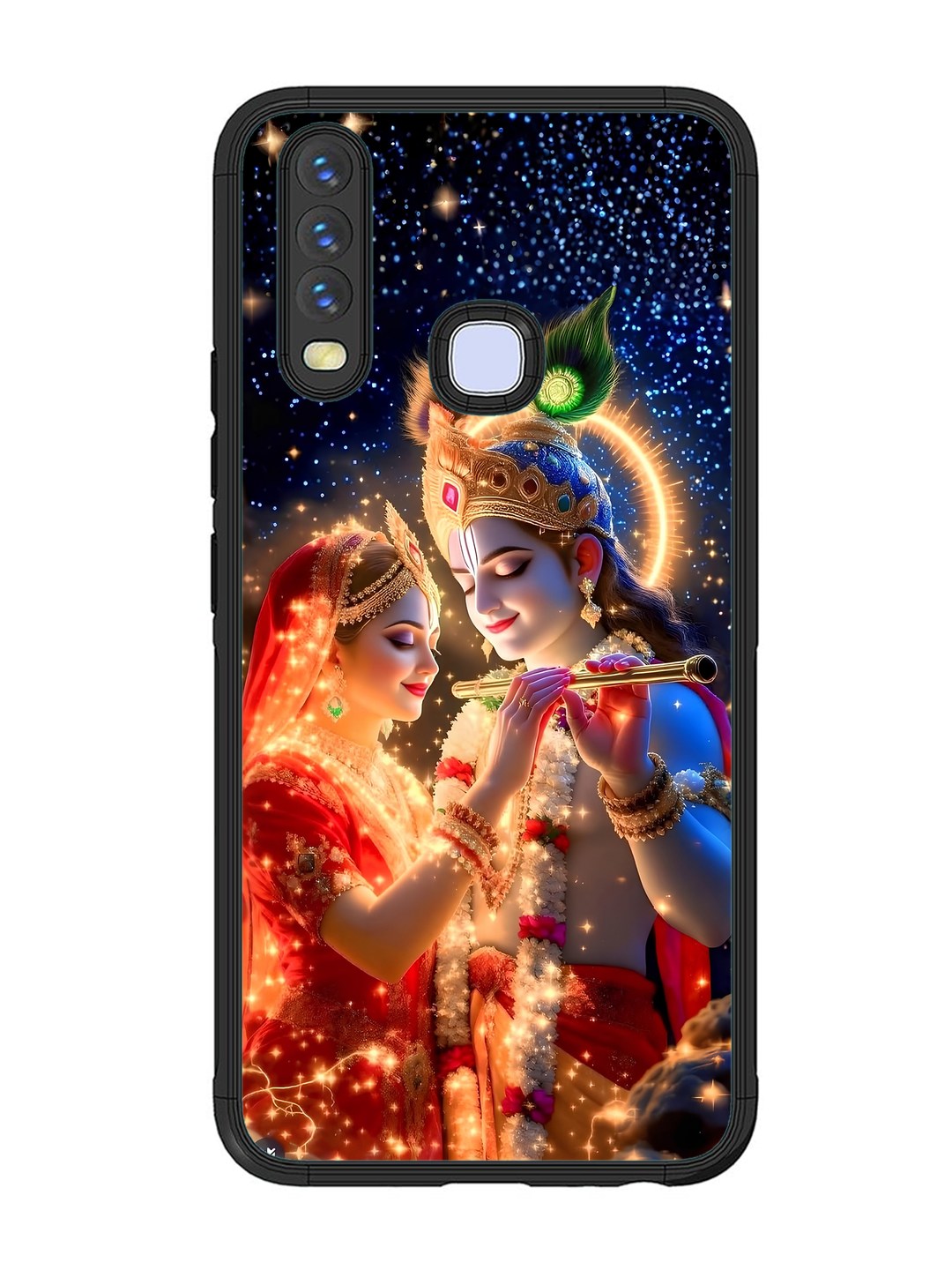 Vivo Y17 Radha Krishna posing with flute