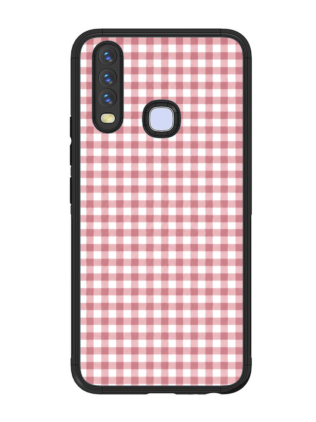 Vivo Y17 Gingham Checks busty rose