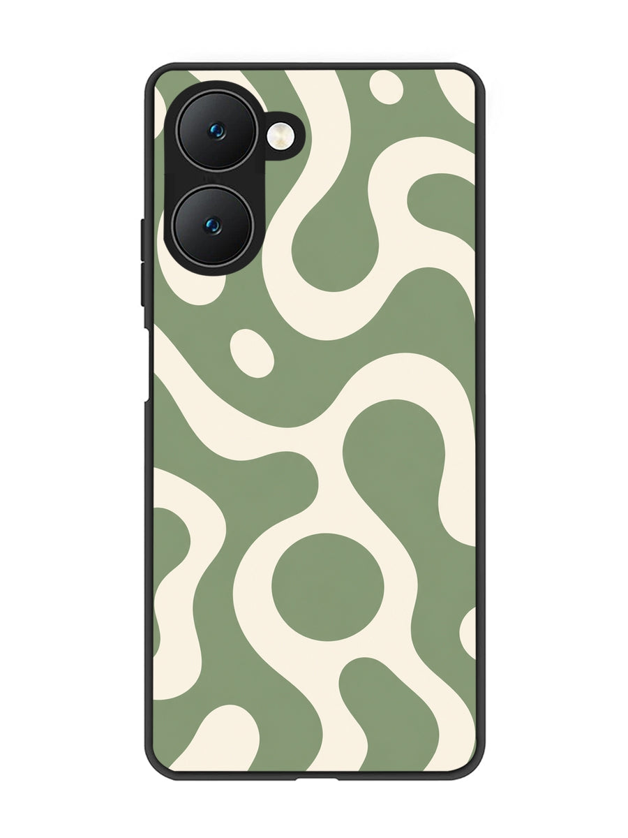 Vivo Y18 5G Fluid wave pattern Dark Sage Green