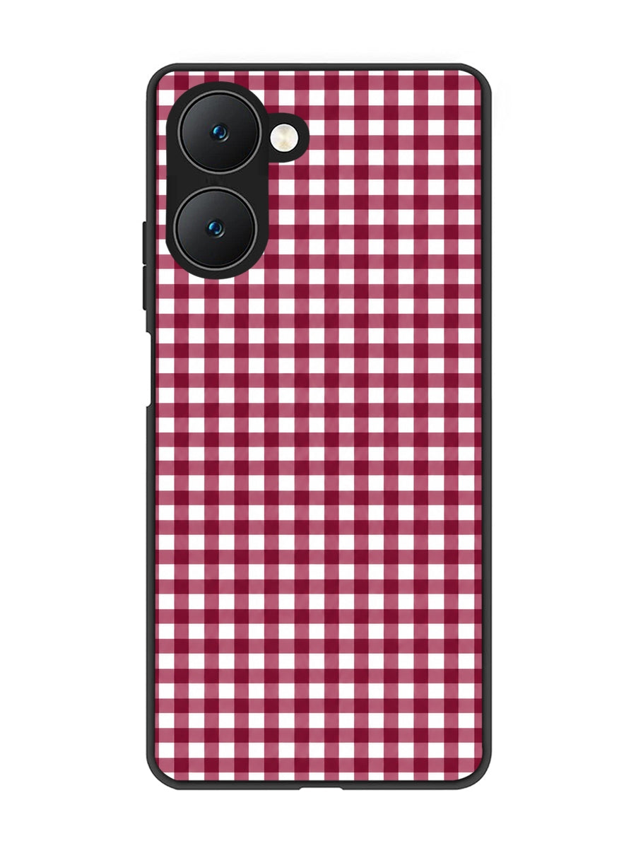Vivo Y18 5G Gingham Checks Wine Red