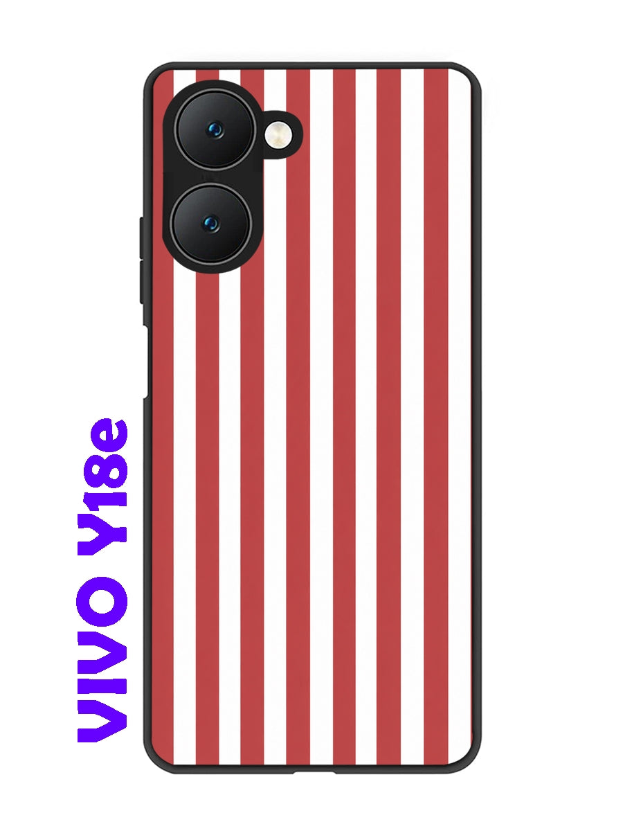 Vivo Y18e 5G Vertical Stripes Coral Red